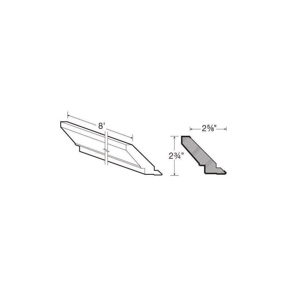 MILL'S PRIDE Richmond Dark Valencia Blue 2.875 in. x 96 in. x 2.75 in. Crown Molding CMV8-RVB