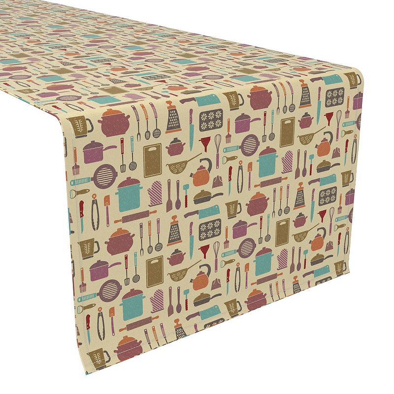 Table Runner， 100% Polyester， 14x108， Retro in the Kitchen