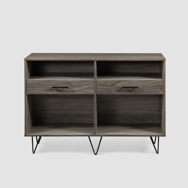 Croft Slate Gray Hairpin Leg Two-Drawer Entry Console