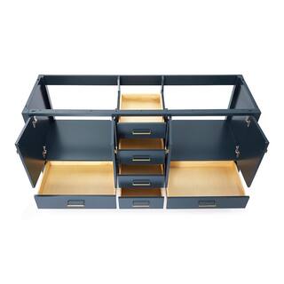 ARIEL Cambridge 72 in. W x 21.5 in. D Vanity Cabinet Only in Midnight Blue A073D-BC-MNB