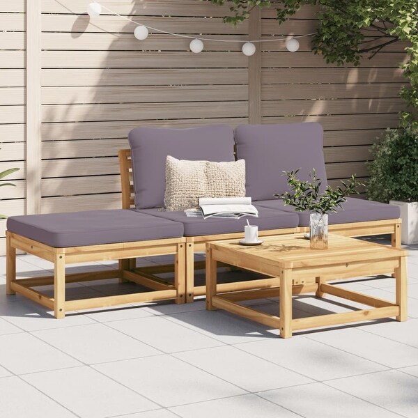 vidaXL Patio Sofa with Cushions 2Seater Outdoor Loveseat Solid Wood Acacia