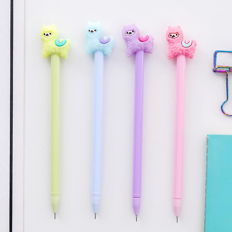 Animal Llama Sheep Alpaca Gel Pens Set Fashion Cute Colorful Kawaii Lovely Gel Ball Pens Office School Stationery Pen(5pcs)