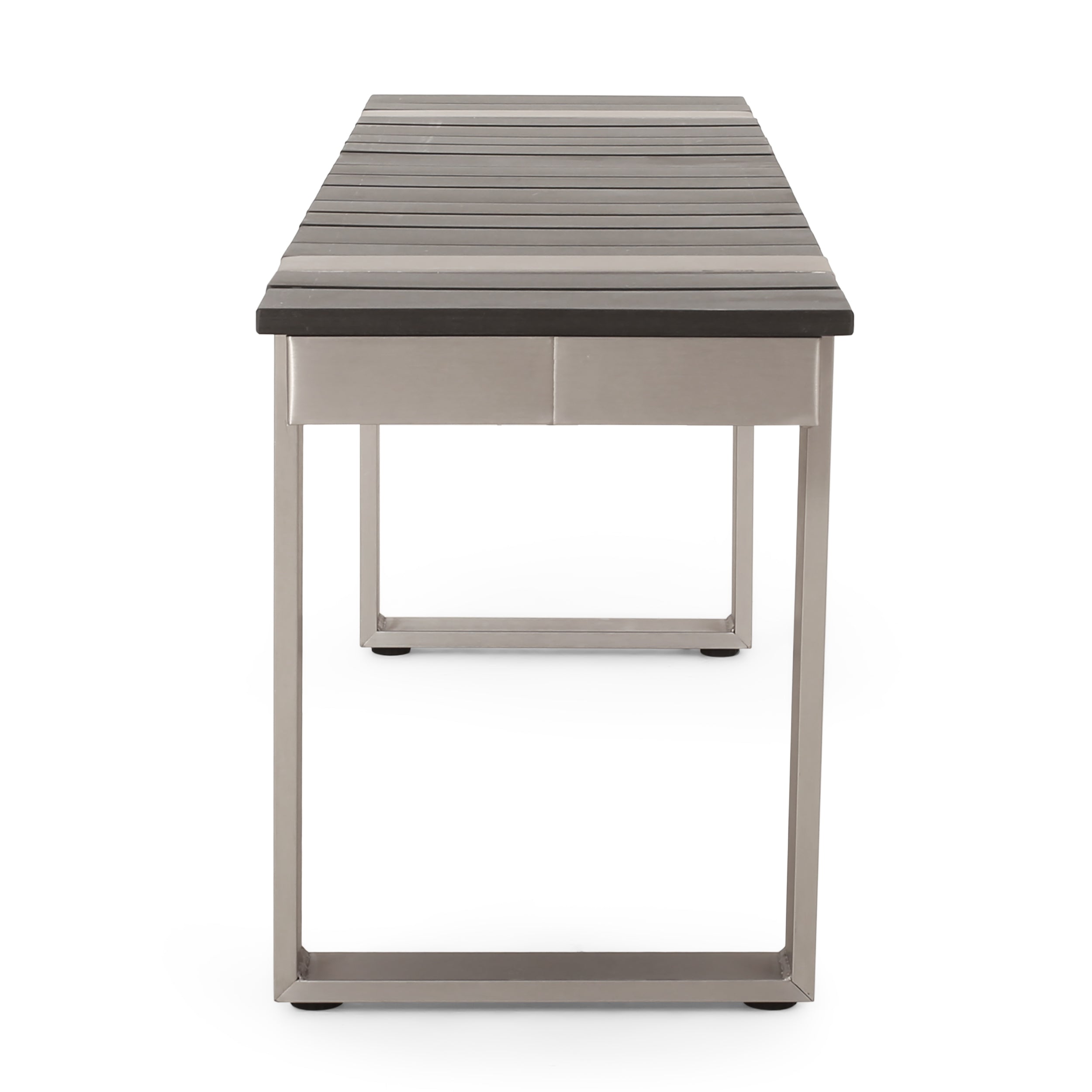 Chaves Outdoor Aluminum Picnic Set， Gray， Silver