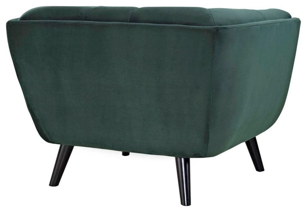 Alex Green Performance Velvet Armchair   Midcentury   Armchairs And Accent Chairs   by Virgil Stanis Design  Houzz