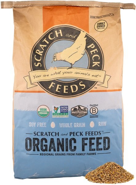 Scratch and Peck Feeds Organic Layer 18% Poultry Feed， 40-lb bag