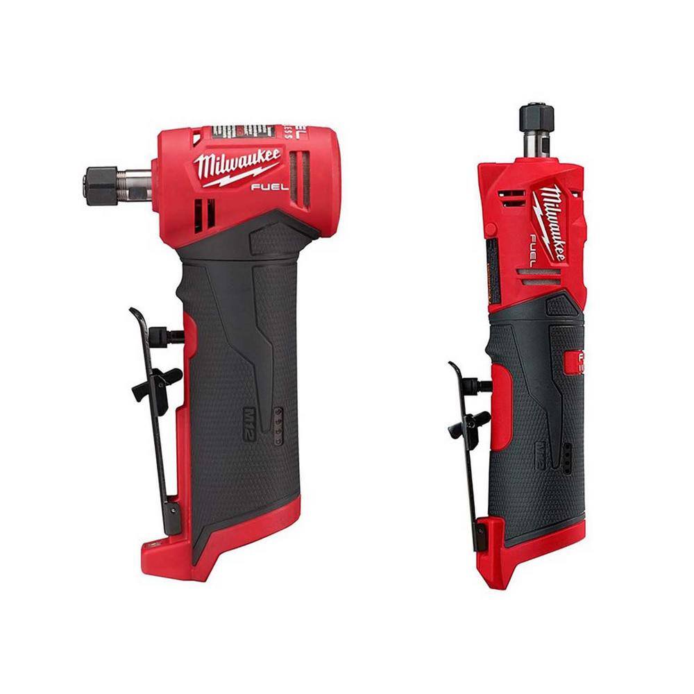 MW M12 FUEL 12V Lithium-Ion Brushless Cordless 14 in. Right Angle and Straight Die Grinder Kit (Tool-Only Kit) 2485-20-2486-20