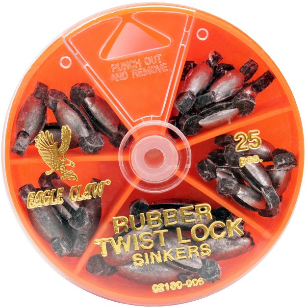 Eagle Claw Rubber Core Twist lock Sinkers Dial Pack