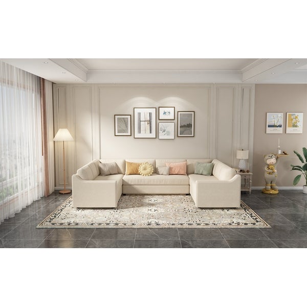 3 Pieces U-Shaped Large Sectional Sofa