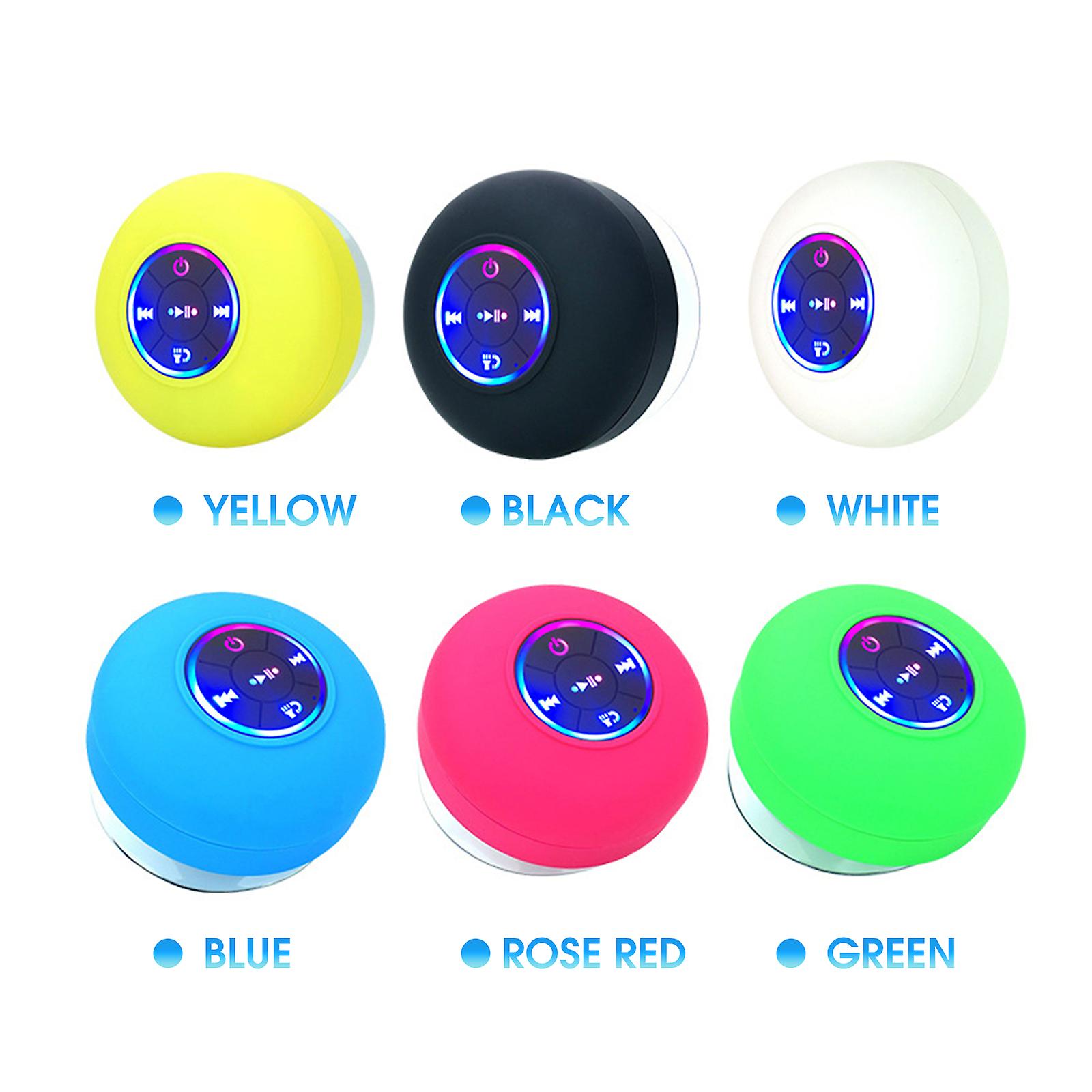 Bt 5.0 Speaker Ipx4 Waterproof Speaker With Suction Cup Shower Speaker With Built-in Mic Hands-free Call Ambient Light， Yellow Yellow