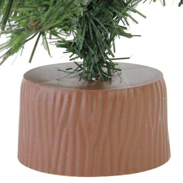 12 Mini Canadian Pine Full Artificial Christmas Tree Faux Wood Base