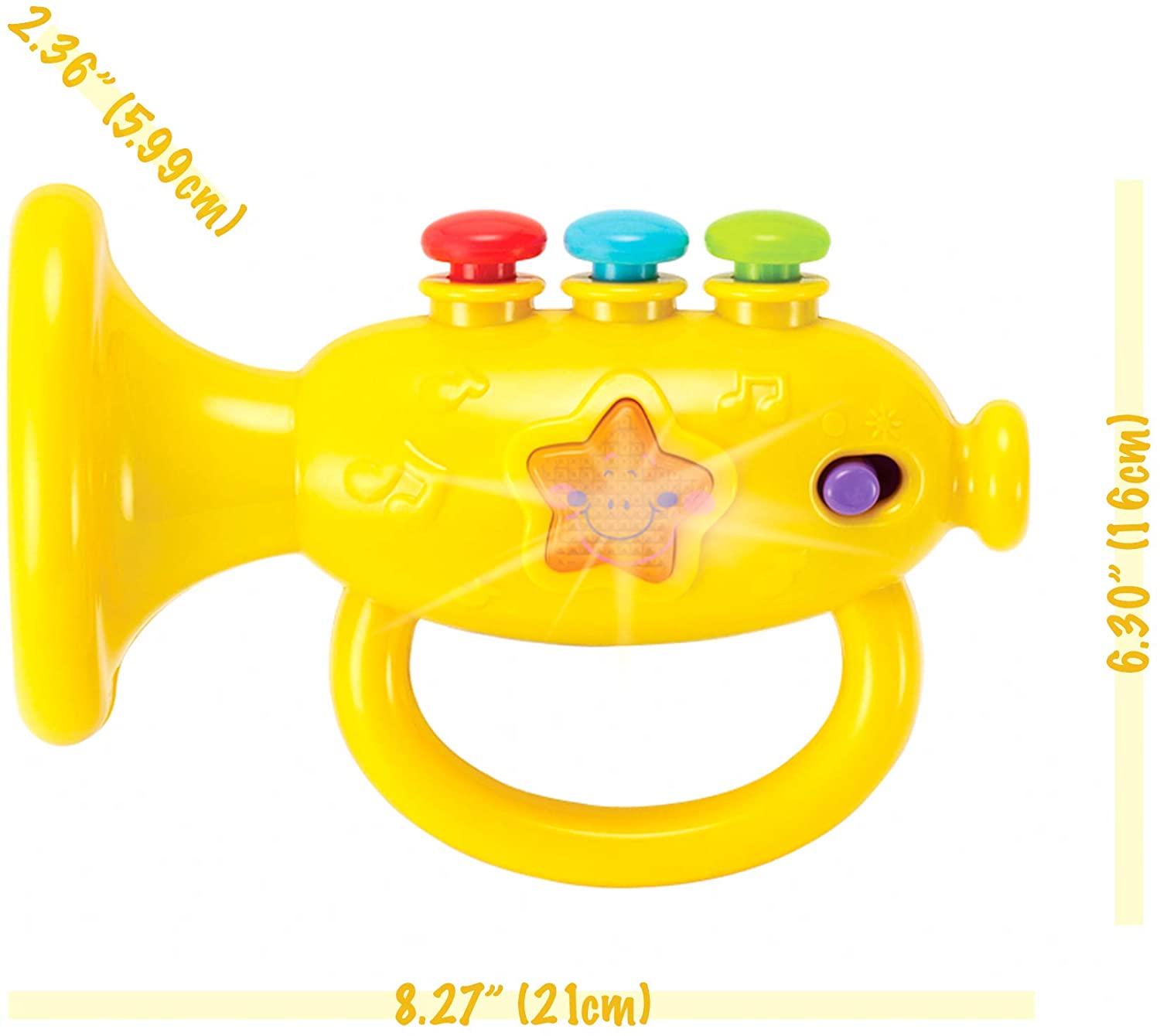 KiddoLab Musical Instruments Set with an Electronic Trumpet and Rattles for Babies. Toddler Learning Toys for Early Development.