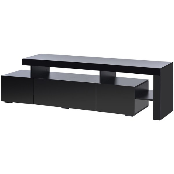 Modern TV Cabinet TV Stand w/LED Lights Up to 70 inch TV-High Gloss