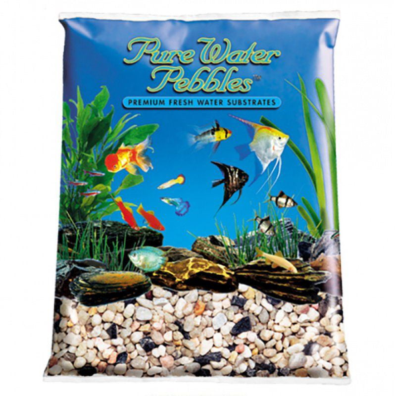 Pure Water Pebbles Aquarium Gravel - Rainbow Gems 5 lbs (6.3-9.5 mm Grain) Pack of 4