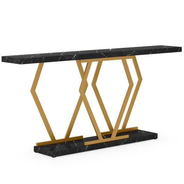 70.9 Inch Long Sofa Console Table for Entryway，Modern Hallway Accent Tables with Stylish Metal Legs