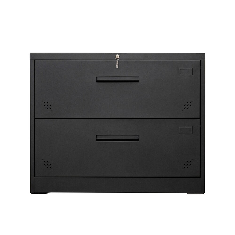 Steel Horizontal File Cabinet with Safety Lock and 2 Drawers   Applicable for Laws/Letters A4 Size Files