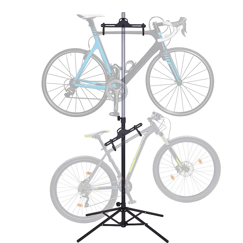 RaxGo Freestanding and Foldable Design， Adjustable Bike Storage Rack for 2 Bikes