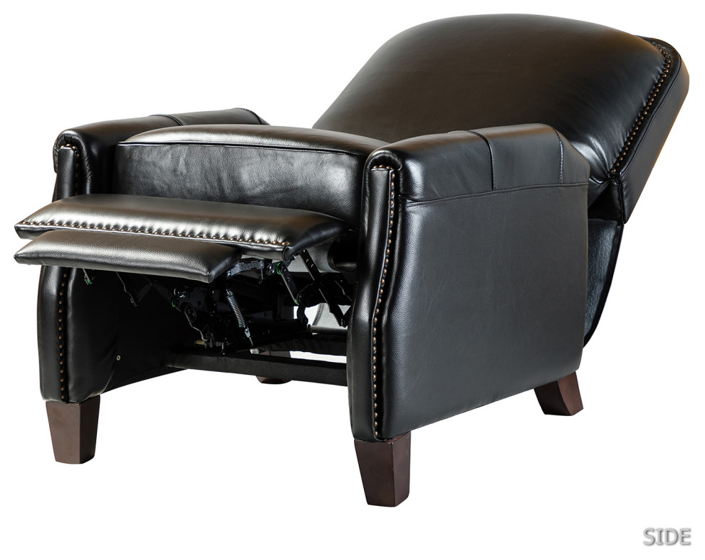 Genuine Leather Cigar Recliner With Nail Head Trim   Transitional   Recliner Chairs   by Karat Home  Houzz