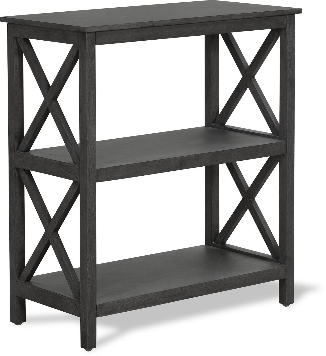 ClickDecor Thompson 3-Tier Accent Shelf， Dark Gray