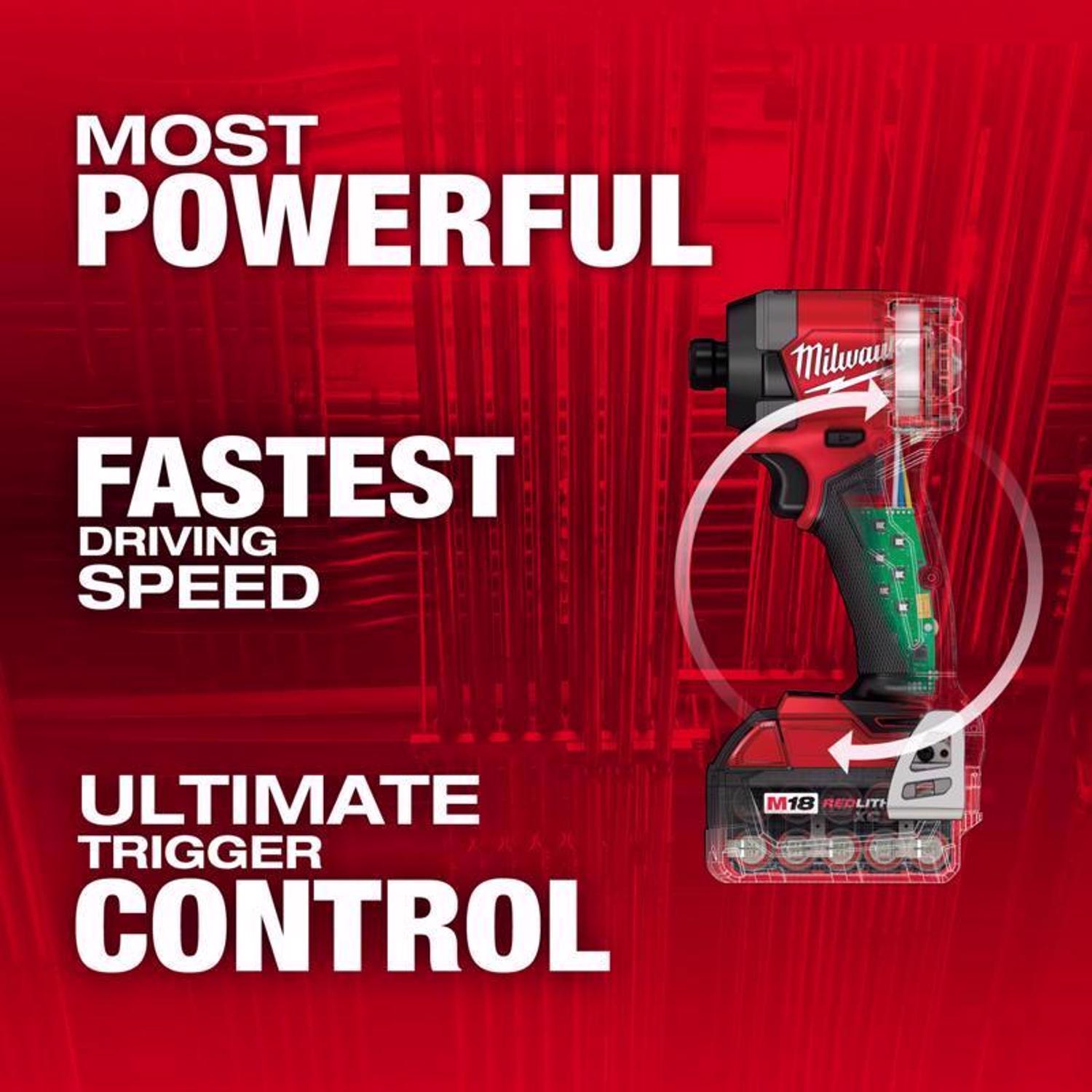 MW M18 FUEL 18 V 1/4 in. Cordless Brushless Impact Driver Kit (Battery \u0026 Charger)