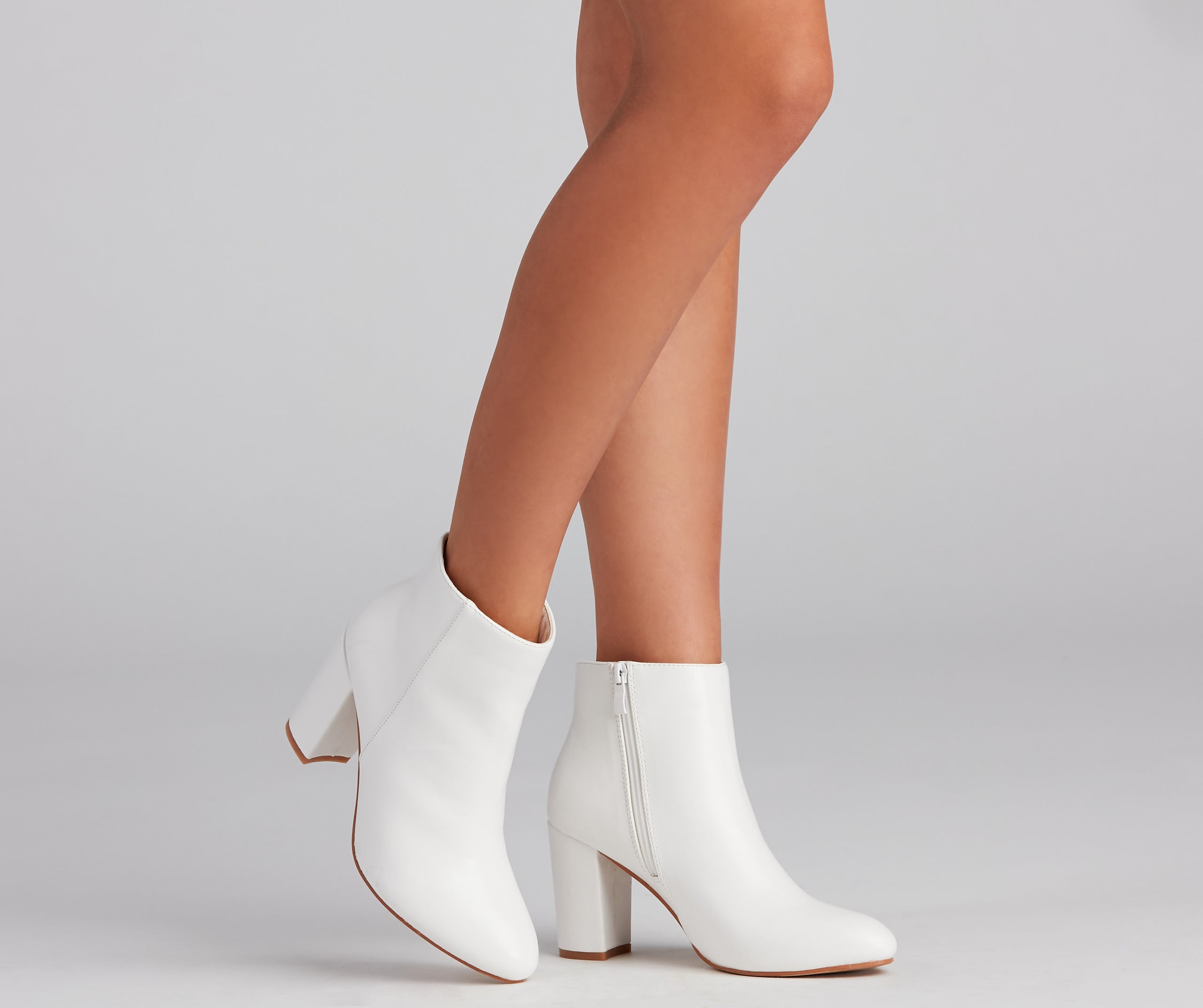 Style Goals Faux Leather Almond Toe Booties