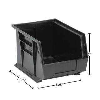 QUANTUM STORAGE SYSTEMS Ultra Series Stack and Hang 6 Gal. Storage Bin in Black (6-Pack) QUS239BK