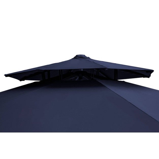 11 5 x27 X 11 5 x27 Double Top Round Aluminum Offset Umbrella Outdoor Hanging Cantilever Umbrella Navy Crestlive Products