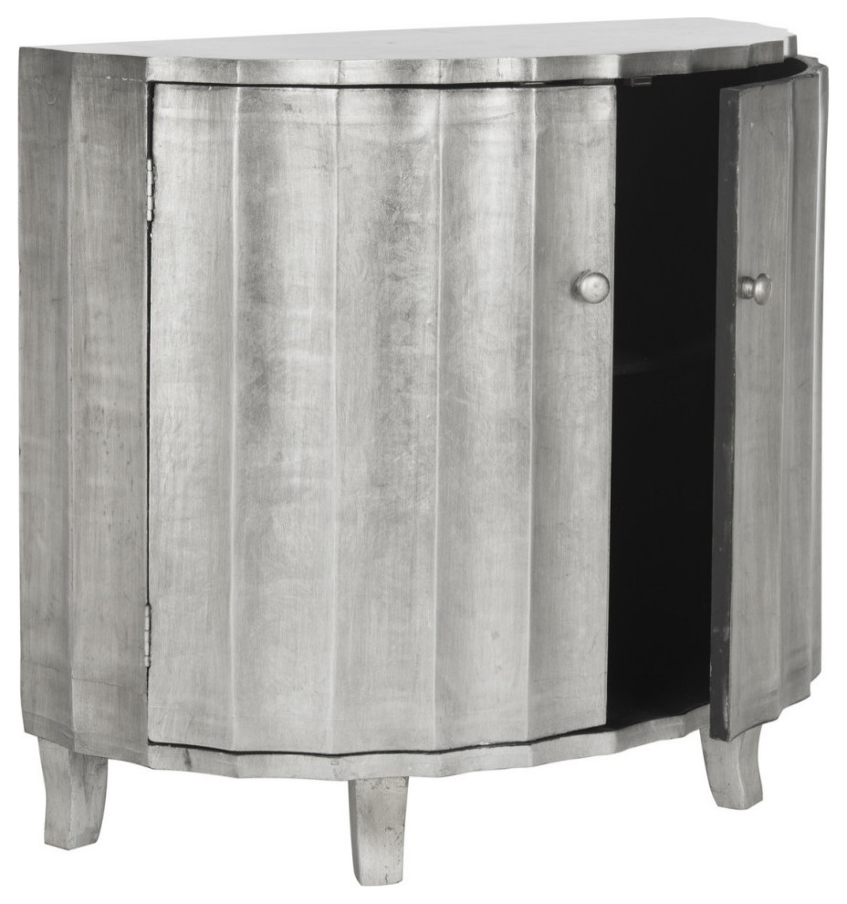 Garrett Demilune Cabinet Silver   Modern   Accent Chests And Cabinets   by Virgil Stanis Design  Houzz