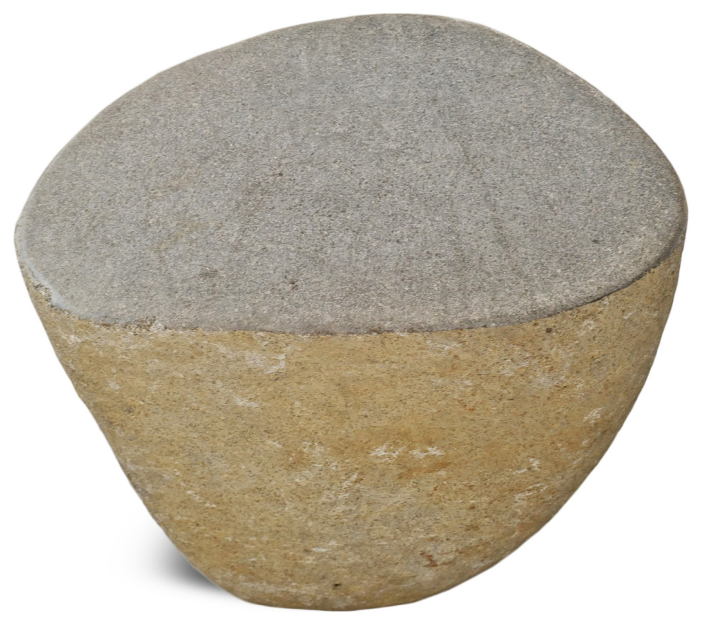 Stone Boulder Stool Table 4   Rustic   Outdoor Side Tables   by Design Mix Furniture  Houzz