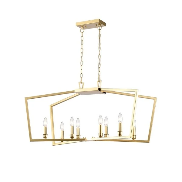 Mable 8-Light Gold Metal Frame Candle Chandelier