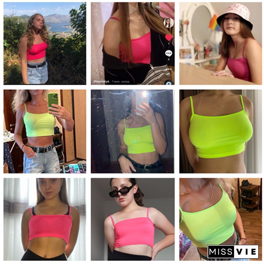 Fashion Womens Summer Camis Tanks Tops Sleeveless Cotton Bustier Unpadded Bandeau Bra Vest Crop Top Seamless Bralette Tees