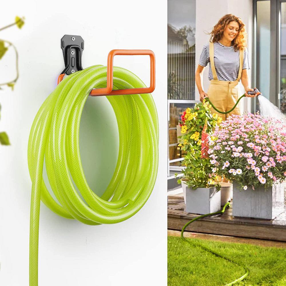 Cubilan 2-Pieces Garden Hose Holder Wall Mount Water Hose Hanger for Wall Heavy Duty Metal Tube Stand with 6-Screw B0BMB921ZM