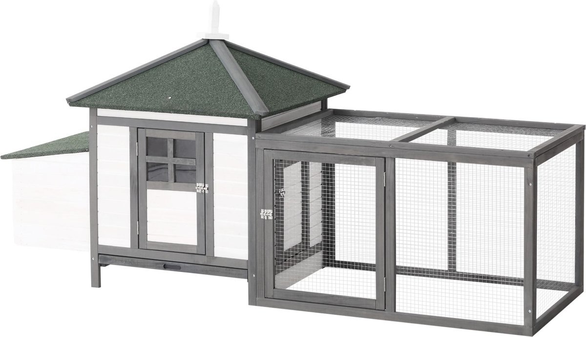 PawHut Wooden Chicken Coop Hen House and Rabbit Hutch