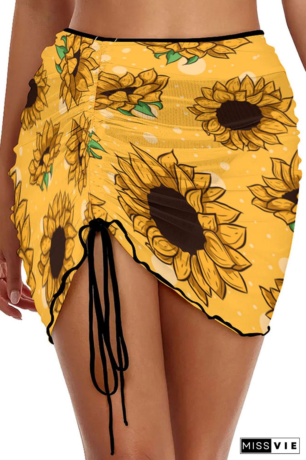 Sunflower Print Beach Skirt Dress