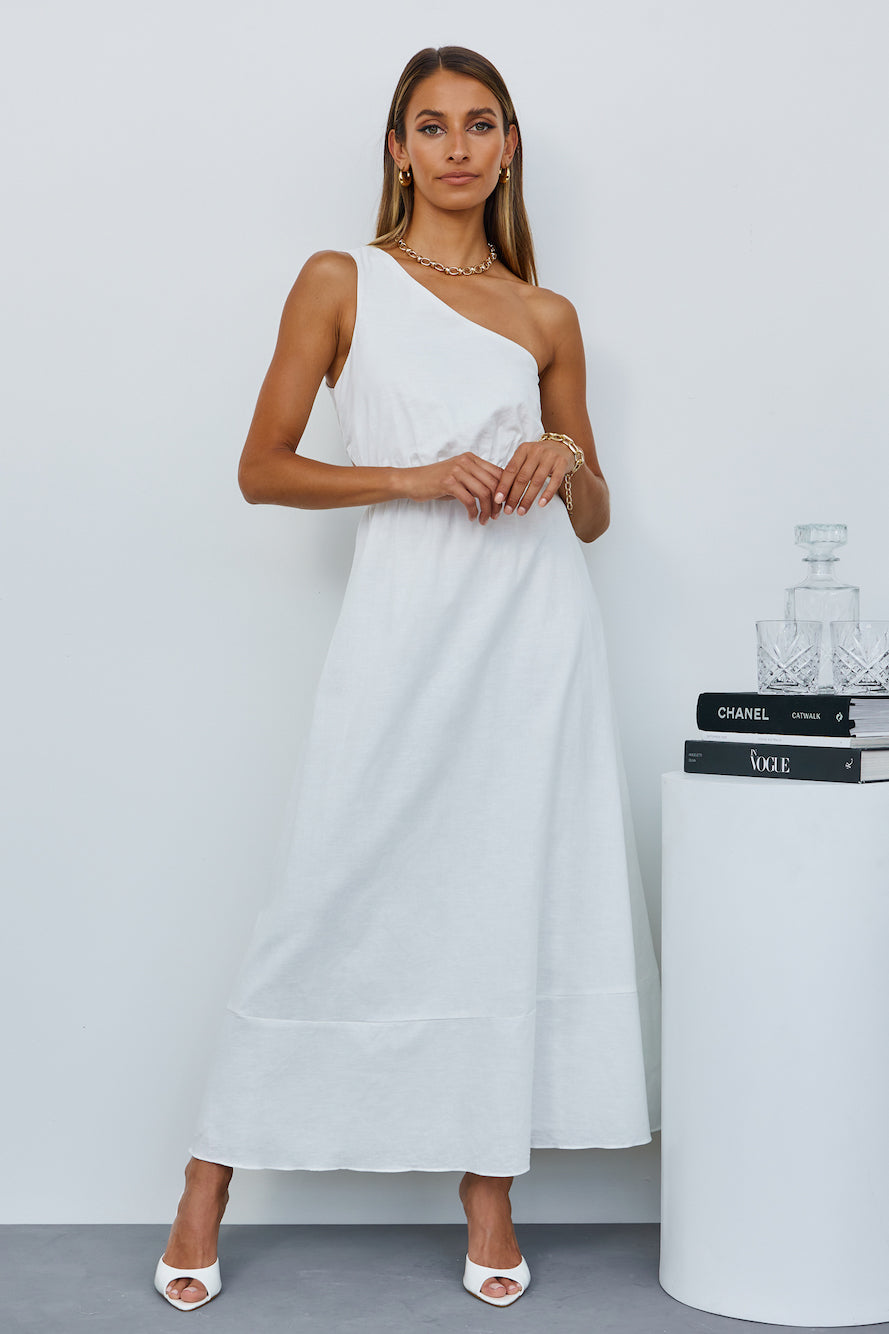 Burnt Soleil Midi Dress White