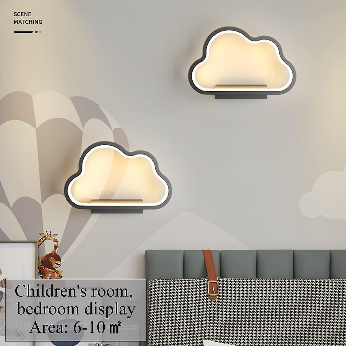 20w Led Indoor Wall Light，cloud Shape，tricolor Dimmable，ra85(black)