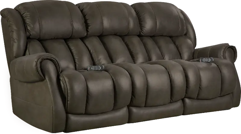 Casual Contemporary Dark Gray Power Reclining Sofa - Atlantis