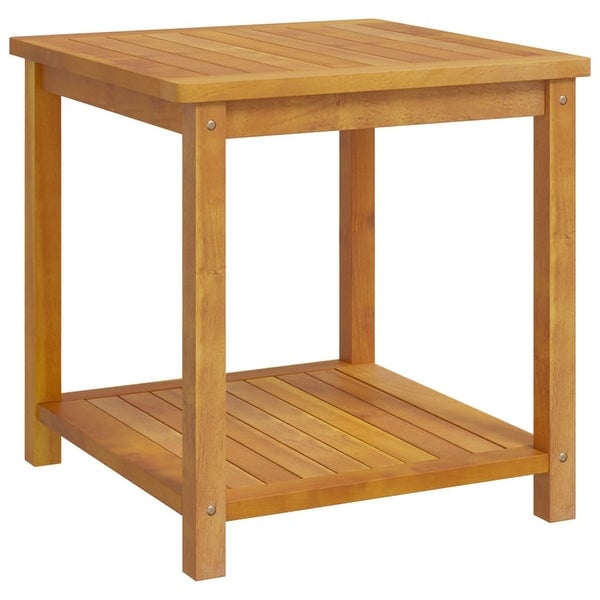 Side Table Solid Acacia Wood 17.7