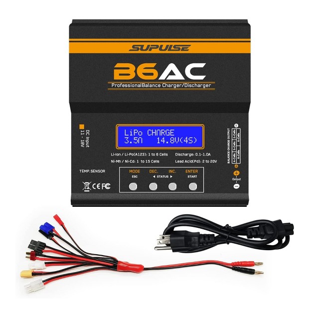 Supulse Imax Exac00005 B6 Ac Professional Balance Charger discharger System With Temperature Sensor Cooling Fans And Multi plug Adapter Line