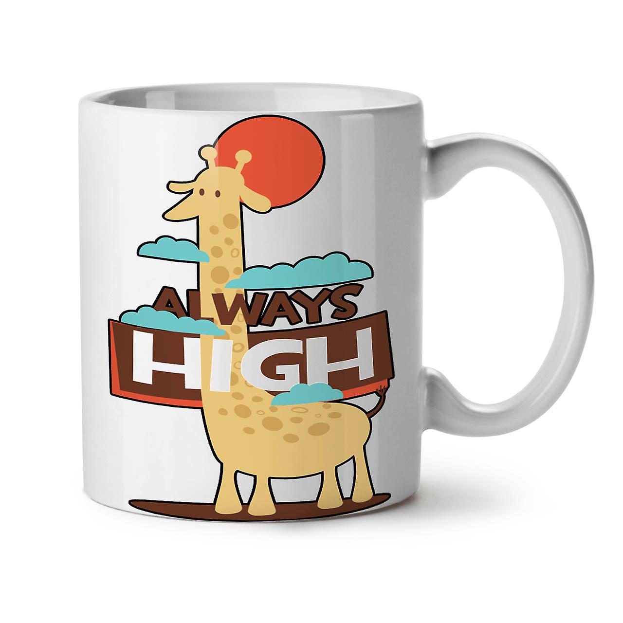 Giraffe Always High NEW White Tea Coffee Ceramic Mug 11 oz | Wellcoda