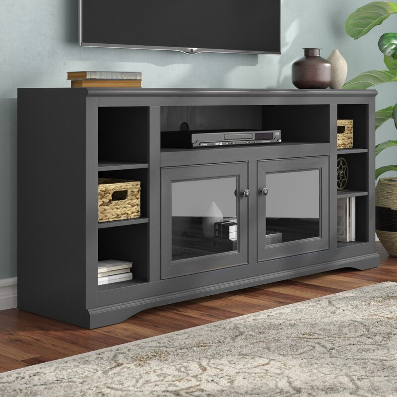 66 quotWide Entertainment Console With Shelves   Transitional   Entertainment Centers And Tv Stands   by Eagle Furniture  Houzz