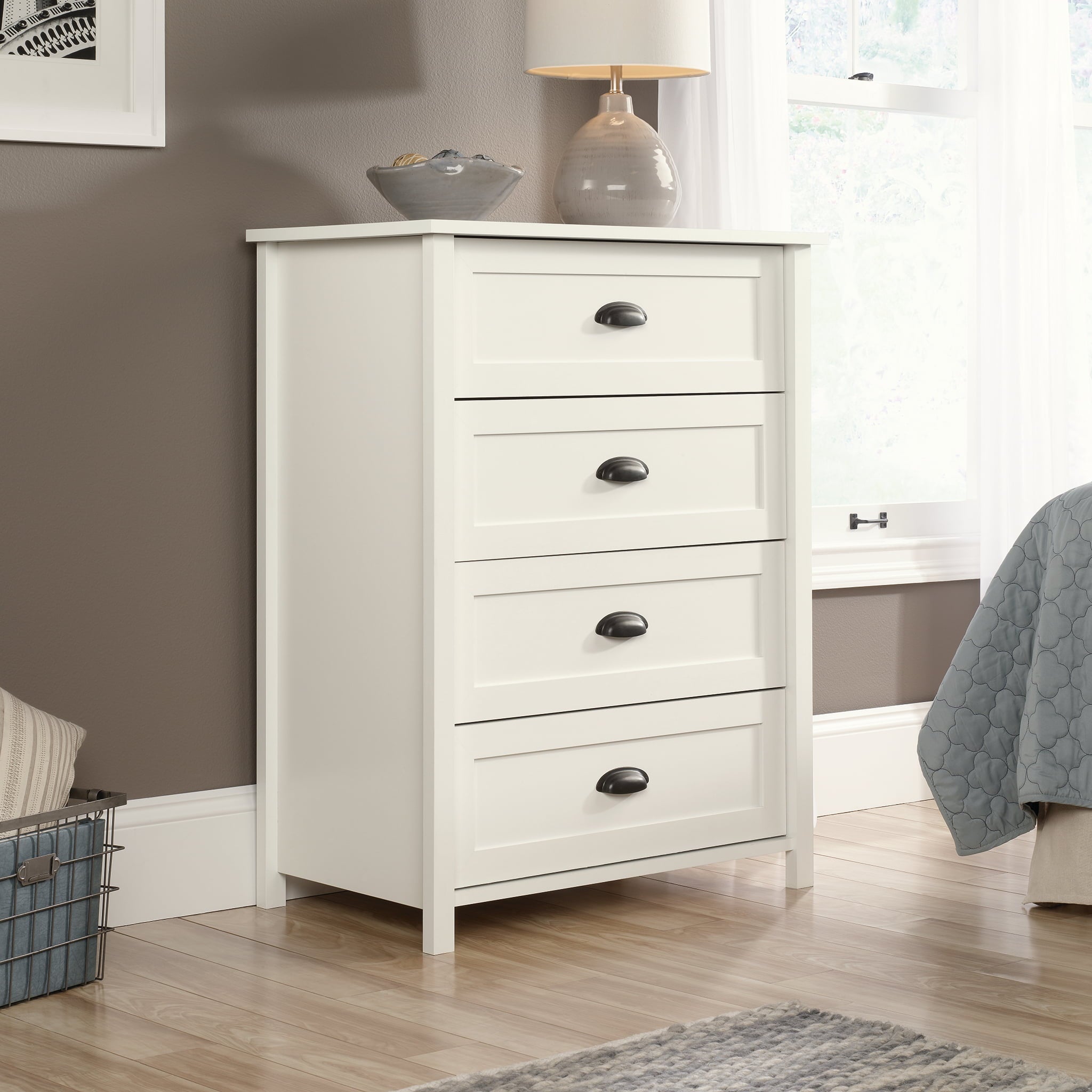 Sauder County Line 4-Drawer Chest, Soft White Finish