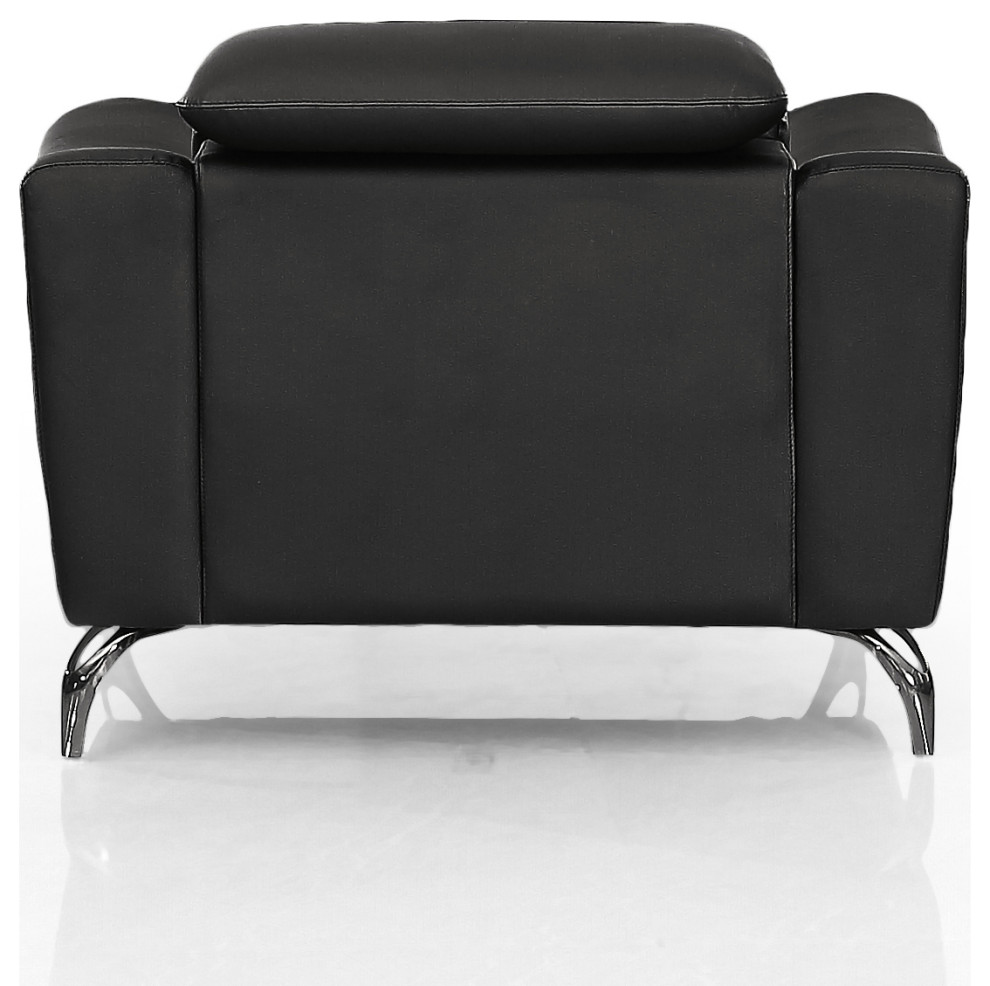 Divani Casa Danis Modern Black Leather Chair   Contemporary   Armchairs And Accent Chairs   by Vig Furniture Inc.  Houzz