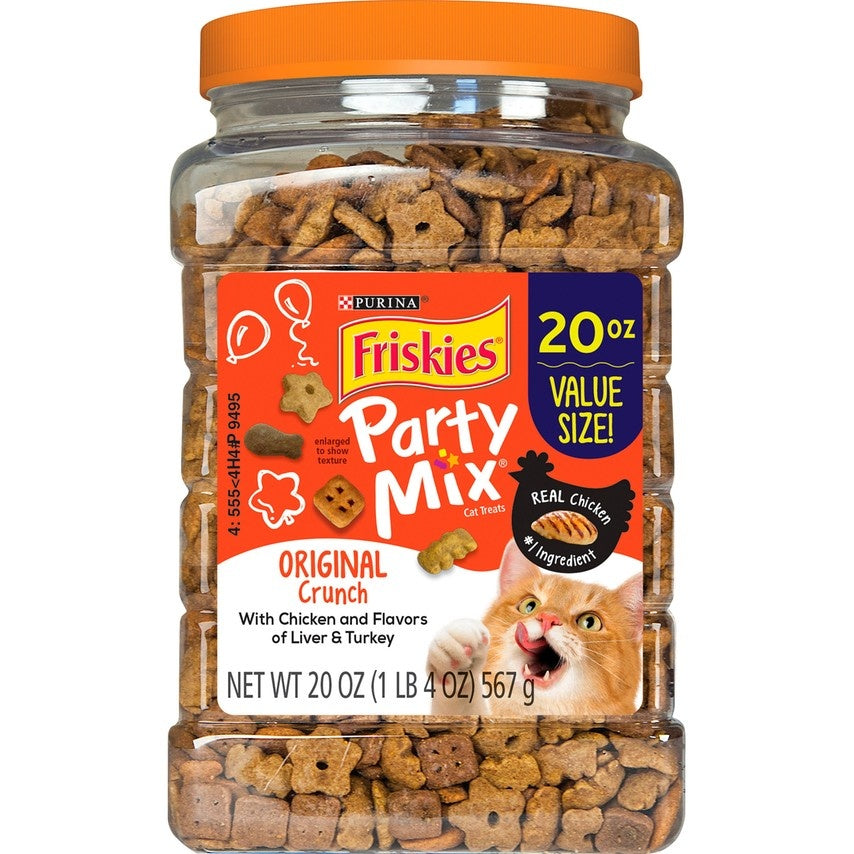 Friskies Party Mix Crunch Original Chicken， Liver and Turkey Cat Treat