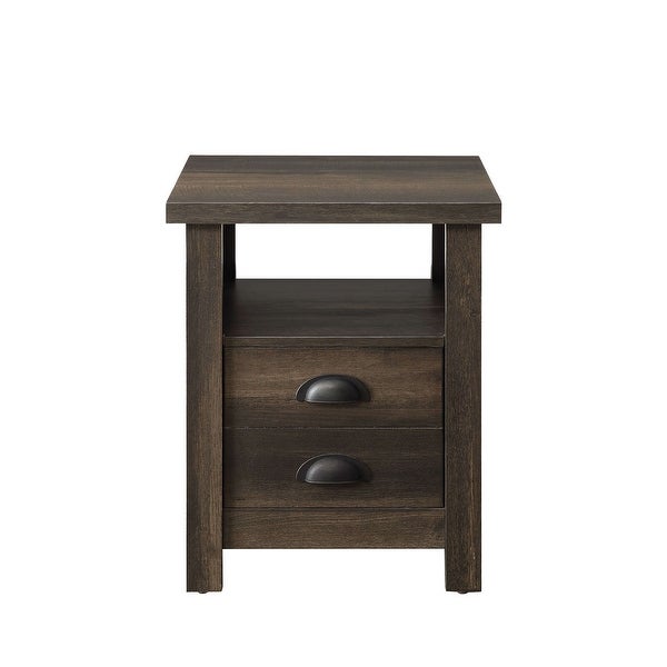 Granary Modern Farmhouse End Table， Brown