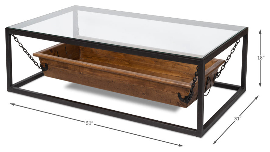 Spectacular Glass Coffee Table   Industrial   Coffee Tables   by Sideboards and Things  Houzz