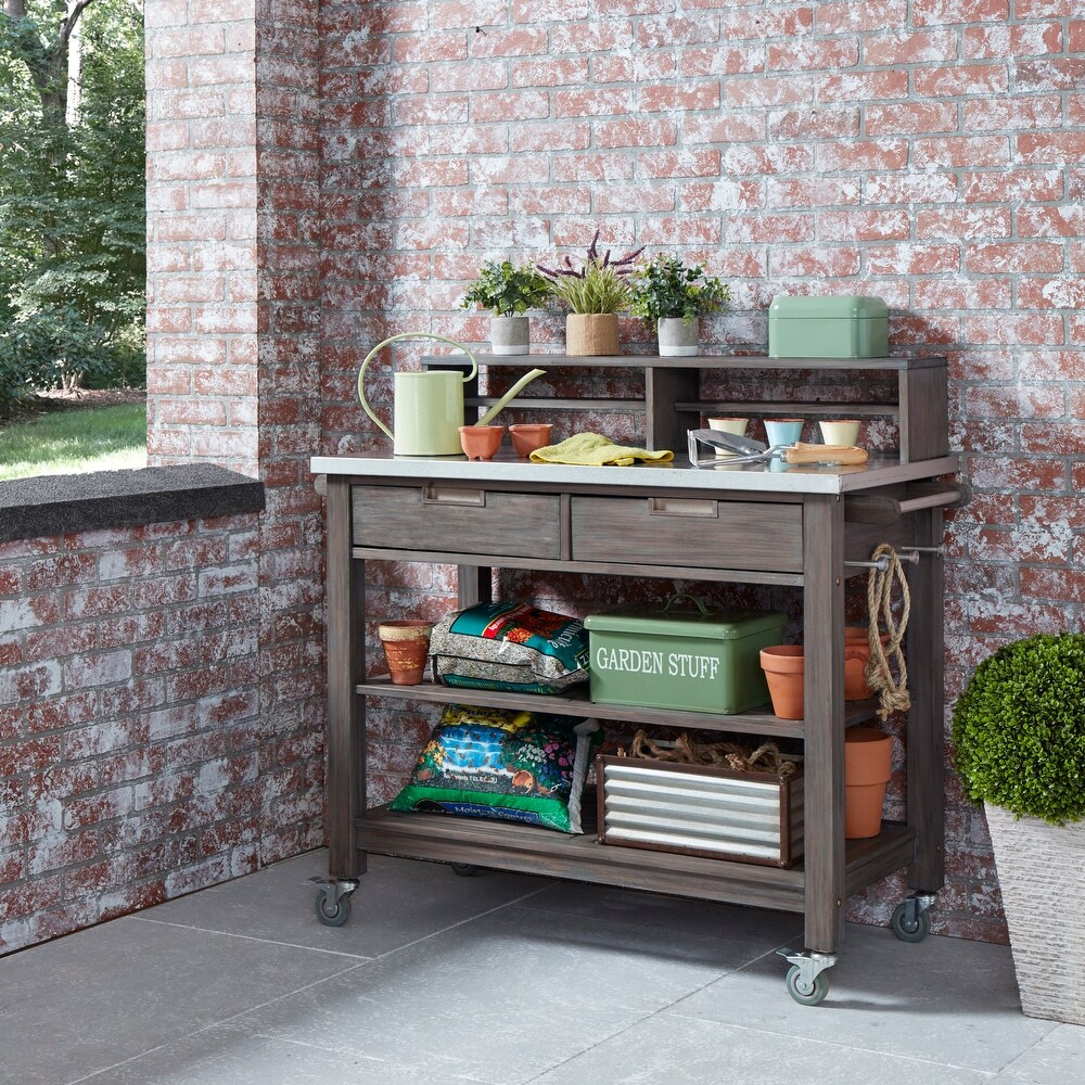 Homestyles Maho Gray Wood Potting Bench   49\
