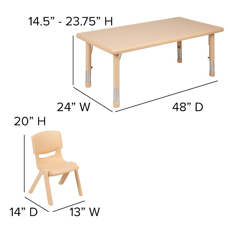 Flash Furniture Emmy Adjustable Activity Table and Chairs 7-piece Set