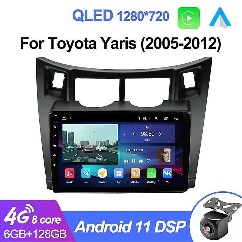 Car Radio Multimedia Player For Toyota Yaris 2005 - 2012 CarPlay Android Auto GPS Navigator Stereo