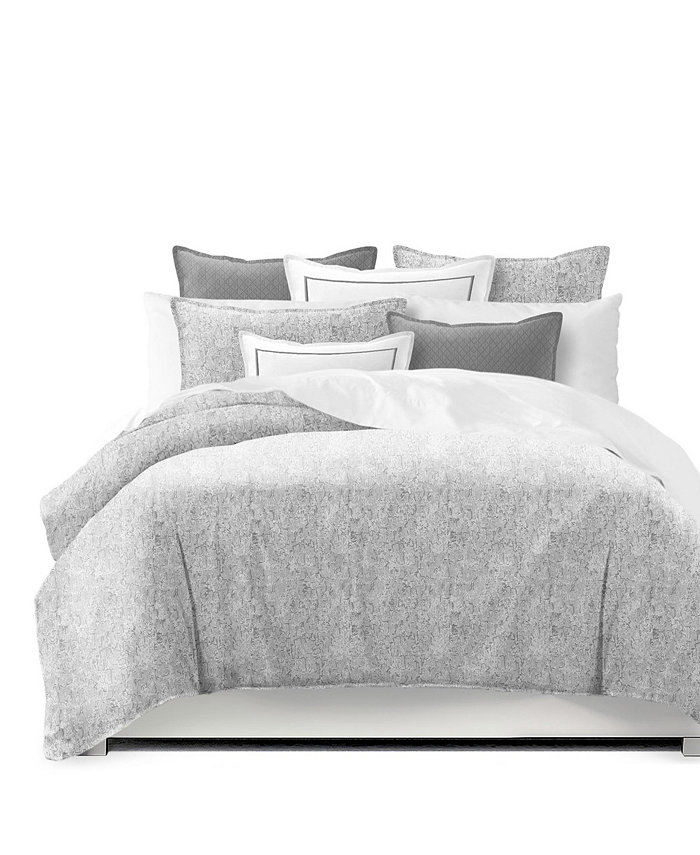 6ix Tailors Fine Linens Perry Silver California King Duvet Cover and 2 Shams Set， Plus 2 Bonus Cushions