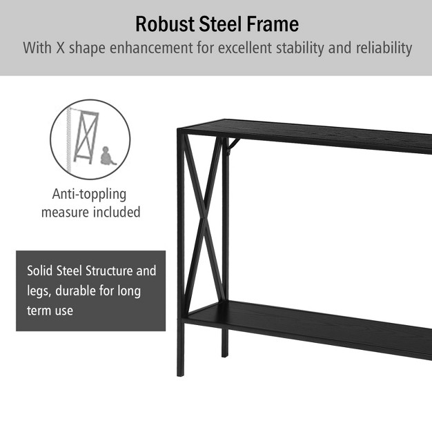 Tangkula Entryway Table Console Table 2 Tier Display Storage Shelf Black brown